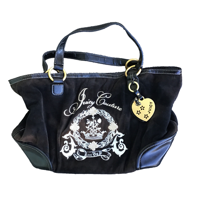 Vintage Juicy Couture Velvet Velour Chocolate Brown Hand Bag Purse
