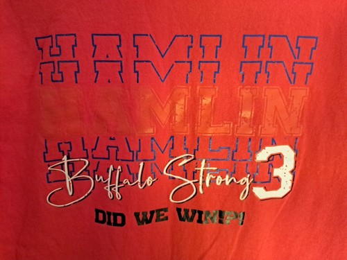 Buffalo Bills Hamlin #3 Buffalo Strong Jersey T Shirt NFL - Picture 2 of 13