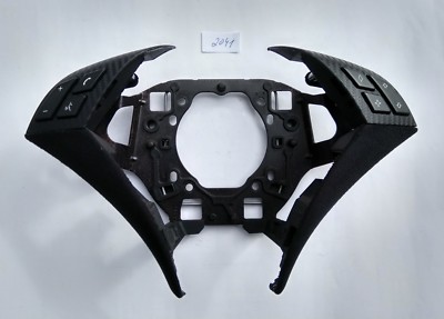03-07 BMW E60 E61 GLOSSY CARBON/ALCANTARA FIBER STEERING WHEEL CONTROLS PANEL