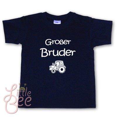 T Shirt mit Aufdruck Großer Bruder  Traktor  WAHL Wunschname Farbe Größe NEU
