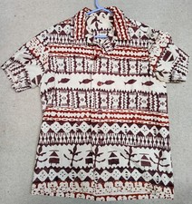 VTG Barkcloth Hawaiian Shirt 1960's Excellent condition Medium