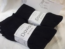 diabetic socks made in Italy 100 cotton 6 pairs black davido socks size 10-13
