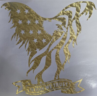 Gold Flake In God We Trust Eagle American Flag Decal Sticker