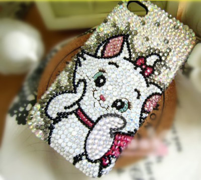 Cute Cat Customized Bling Top A CLASS Crystal Phone Case Cover for