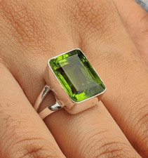 Peridot Gemstone Handmade 925 Sterling Silver Lovely Jewelry Ring All Size MO920