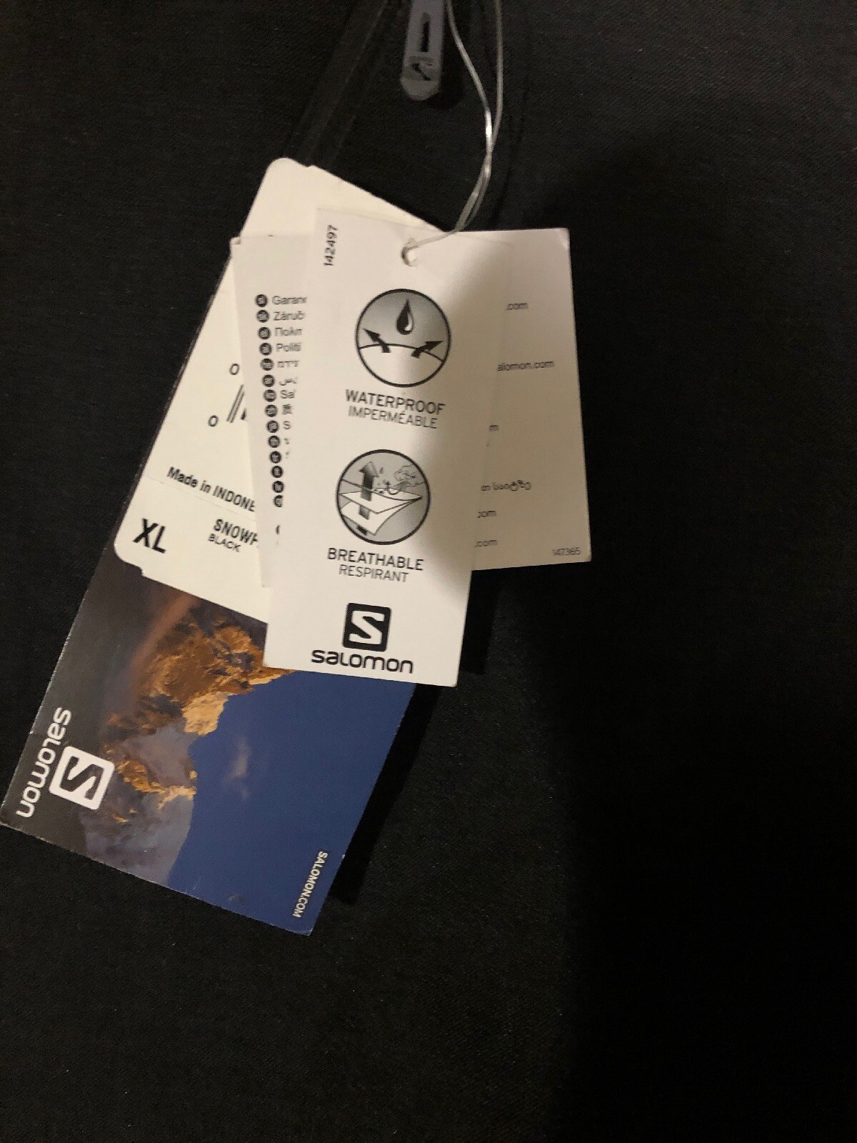 Nuovi pantaloni da sci da neve Salomon Clima Pro 10K tutti da montagna da uomo XL neri