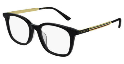 Gucci Brille GG0831OA 001 0831O Schwarz & Gold Brille Brillengestell Glasses 52-16-145
