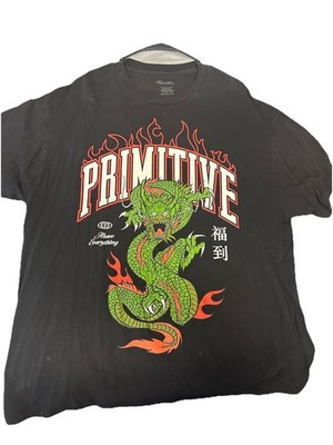 Primitive Apparel Dragon Men's Black Graphic Cotton T-Shirt XL