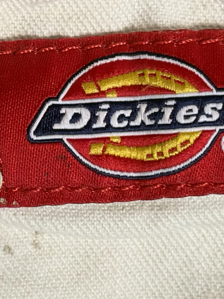 Mono con tirantes Dickies blanco con salpicaduras de pintura desgastado ropa de trabajo para hombre 50 X 32 Foto 3 de 4