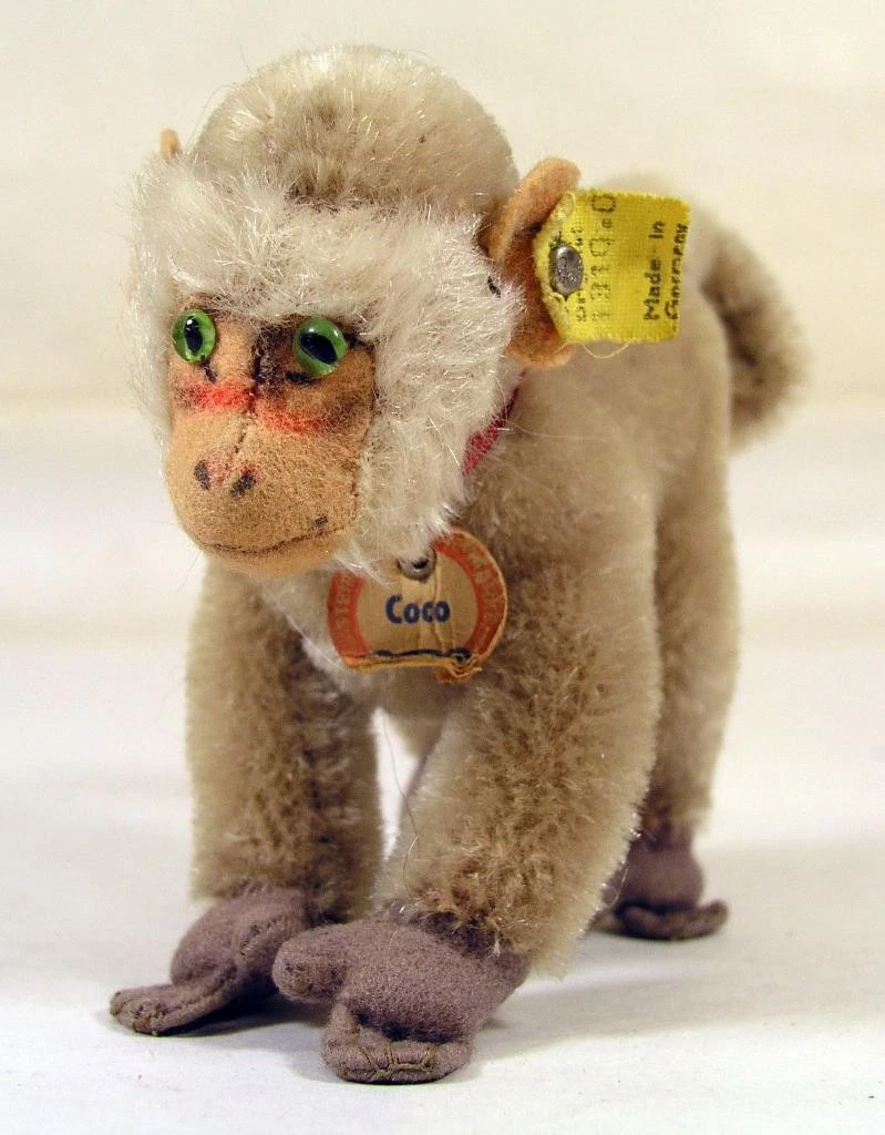 Antique peluche Steiff articulée * Monkey Record-Peter * Made W.Germany