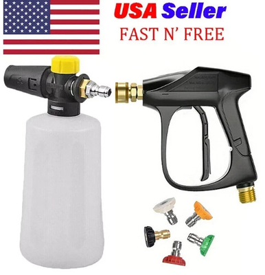 #ad Snow Foam Washer Gun Car Wash Soap Lance Cannon Spray Pressure Jet Bottle $13.50