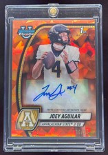 2024 Bowman Chrome University Sapphire Orange Refractor Joey Aguilar Auto /25