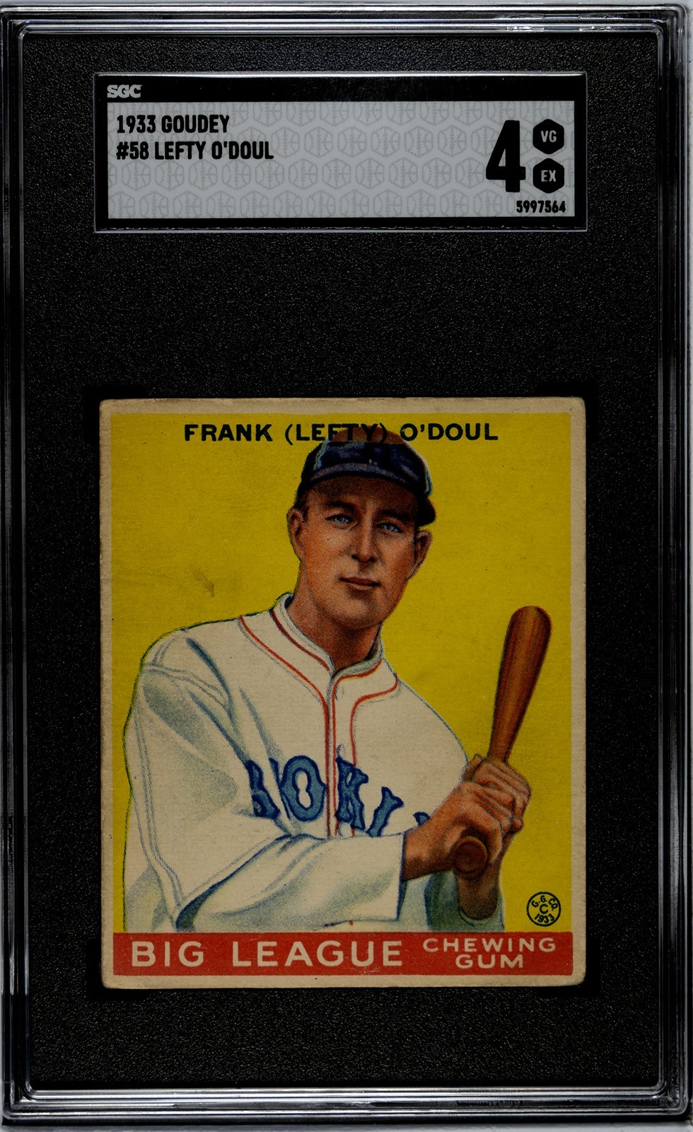 1933 GOUDEY  FRANK (LEFTY) O'DOUL  #58  SGC 4