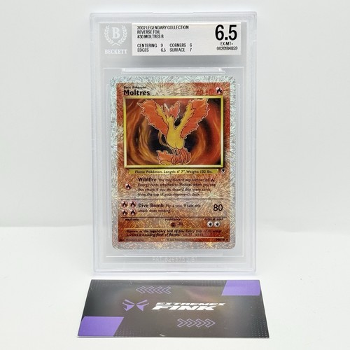 POKEMON MOLTRES CARD 30/110 LEGENDARY COLLECTION REVERSE FOIL - 2002 - BGS 6.5