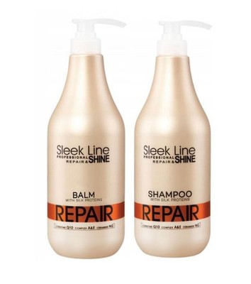 Stapiz Sleek Line Repair Seidenshampoo 1 l + Balsam 1 l effektiv und effizient
