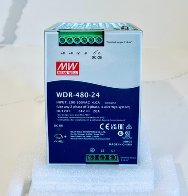 #ad #ad Mean Well WDR 480 24 480 W DIN Rail Power Supply 24 VDC 20 A 200–500 VAC NIB $144.95