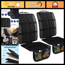 Large Car Seat Protectors 2 Pack - Waterproof Thick Padding with Organizer Pocke