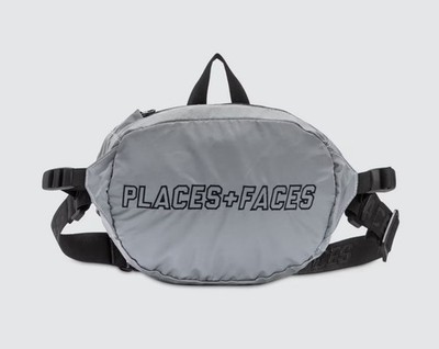 Places + Faces REFLECTIVE Silver Waist Bag Embroidered Official- 100% Authentic