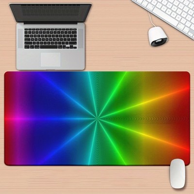 1pc of Ray Rainbow Design High Definition Printed Desk Pad, Versatile XXL Mouse