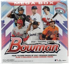2021 Bowman Mega Box 50 Cards w/2 Chrome Packs Factory Sealed