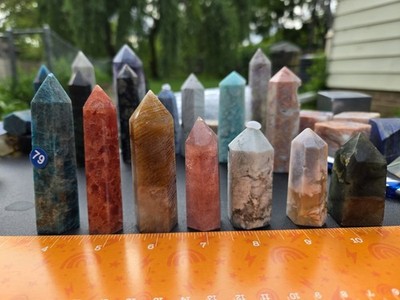 Wide Variety Set Of 7 Mini To Small Stone Towers B79