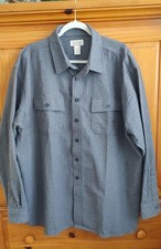 Vtg LL BEAN ~ Chamois Cloth Shirt ~ Men's XXL ~ Gray Heavyweight Cotton Flannel