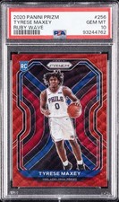 Panini Prizm 2020-21-tyrese maxey #256 ruby wave prizm rc-psa 10-76ers