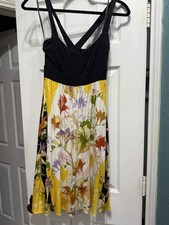 Ric Rac Anthropologie Floral Midi Dress Women XS Yellow Multi Color