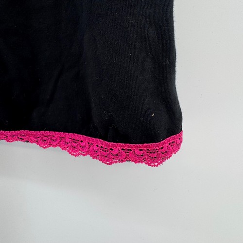 Romwe Damen XXS schwarz pink Totenkopf gekreuzte Knochen Spitze Schleife Cami Top Punk Y2K Goth - Bild 4 von 9
