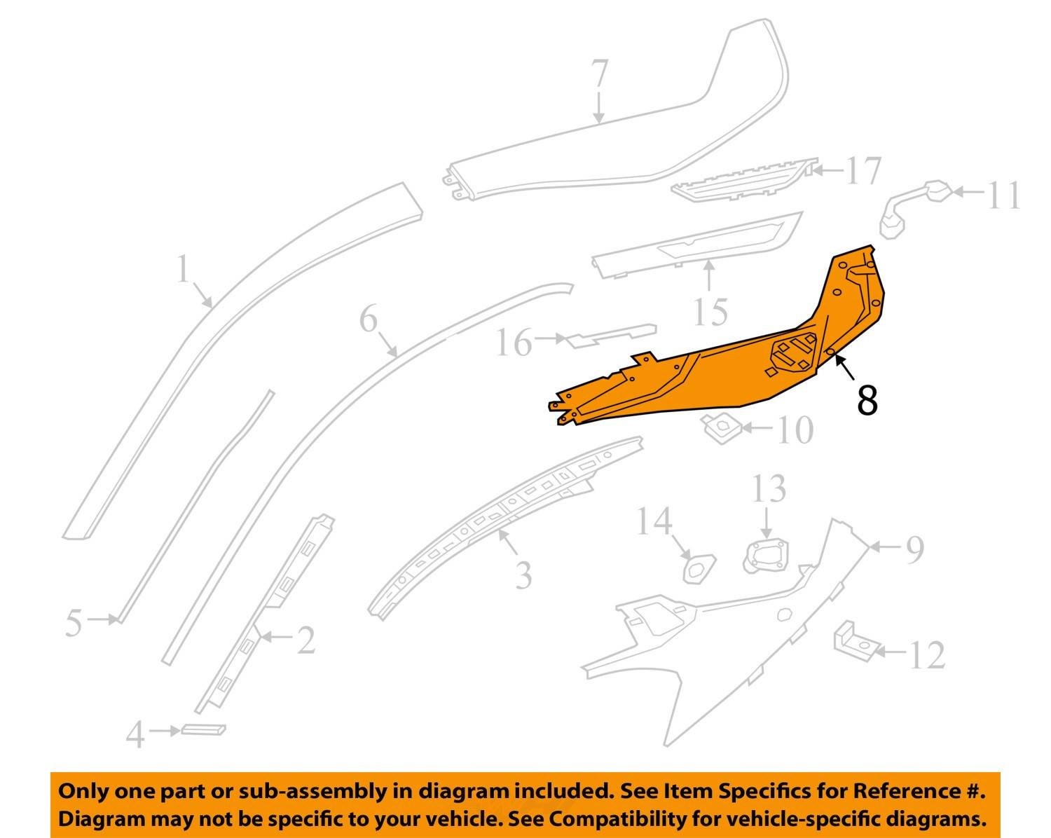BMW I8 I12 Rear Left Side Upper Quarter Trim Molding Panel 2014 - 2020 OEM