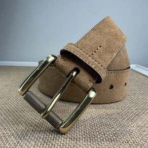 Nouveau Ralph Lauren Purple Label 32/80 Brown Calf Suede Laiton Roller-Buckle Ceinture
