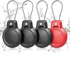 Waterproof Keychain Holder for Airtag - 4 Pack in Black and Red