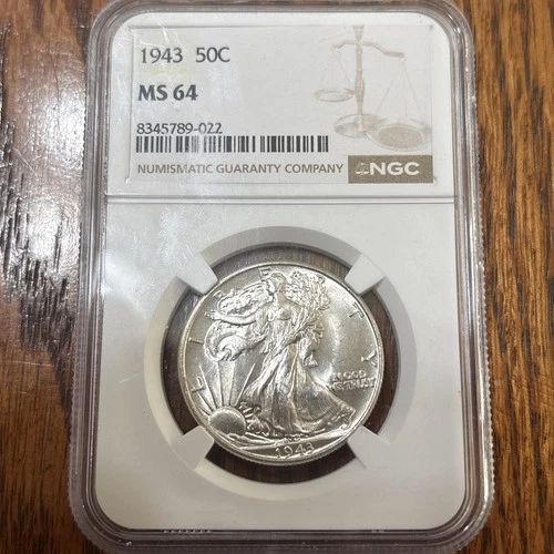1943 Walking Liberty Half Dollar NGC MS 64 Silver 50c Certified