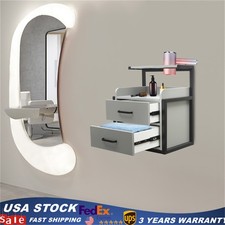 Wall-Mount Salon Station Barber Beauty Spa Cabinet Equipment with 2 Drawers