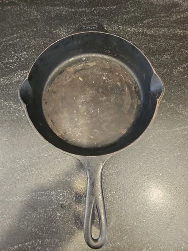 Griswold #5 2505 Small Block Logo Cast Iron Skillet w/ Hinge Unrestored