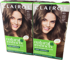 2 Pack Clairol Natural Instincts Demi-Permanent Hair Dye, 5G Medium Golden Brown