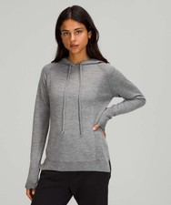 LULULEMON FAB Sit in Lotus Hoodie Sweater 100 Merino Wool Kangaroo Pocket 4