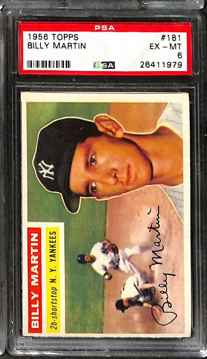 1956 Topps #181 BILLY MARTIN PSA 6 EX-MT 26411979