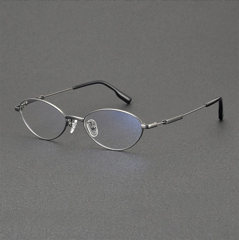 Monturas de gafas ópticas RX vintage de titanio puro ojo de gato para mujer 55-19-147 Foto 2 de 4