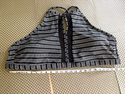 Time and Tru -Black/White Geometric-Swim Halter Top-Plus Size 3X