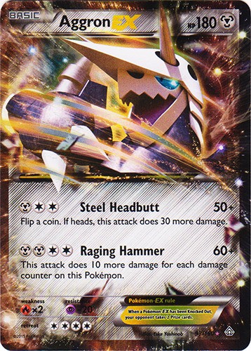 Lightly Played Aggron EX - 93/160 - Holo Rare EX Pokemon Primal Clash