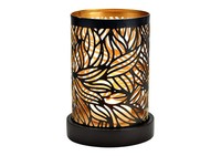 Teelichthalter Windlicht Rund Schwarz Aus Metall BläTter Kerzenhalter 16 Cm