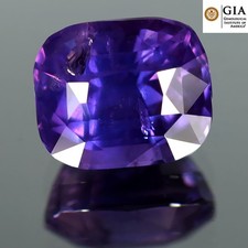 GIA Certified 2.06 ct Cushion 7.08 x 6.03 mm Unheated Natural Purple Sapphire