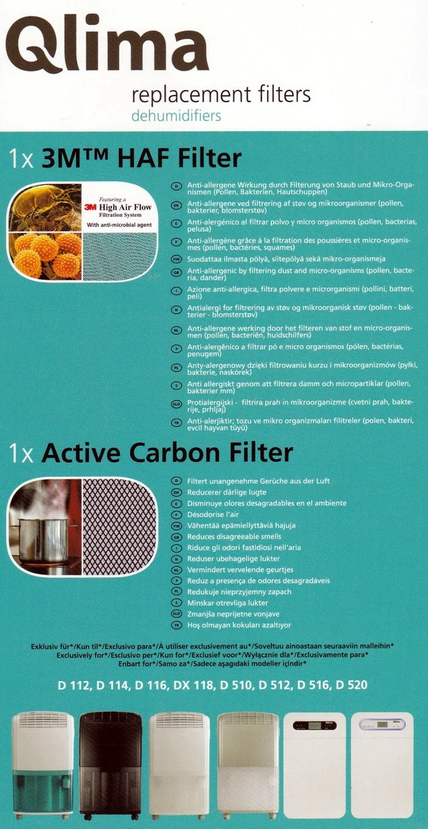 Vhbw Filtro Compatibile Con Boneco H680 Umidificatore - Filtro Aria Combinato Filtro Hepa A Carbone Attivo 84047344