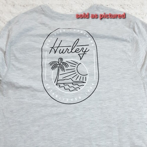 NWT Hurley Men's Long Sleeve Graphic Tee Front Back Logo Gray T-Shirt, Medium - 第 6/6 張圖片