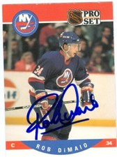 Rob DiMaio autographed Hockey Card (New York Islanders) 1990 Pro Set #625