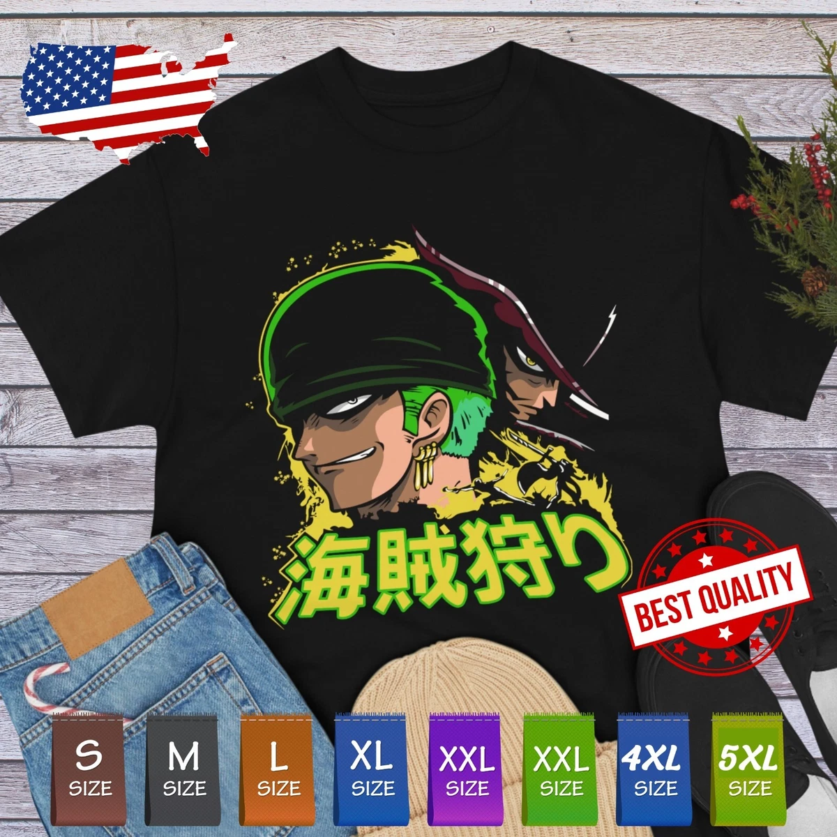 Zoro by One piece character anime T-shirt, Men's Fashion, Tops