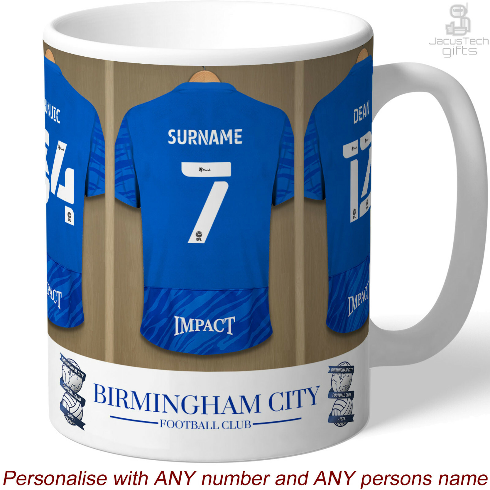 Personalised Football Mugs. Official Merchandise. Fan Birthday Gifts