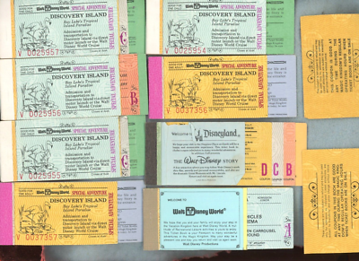 1970's ~ WALT DISNEY WORLD TICKET BOOKS ASST. ~ NO COVERS~ 16
