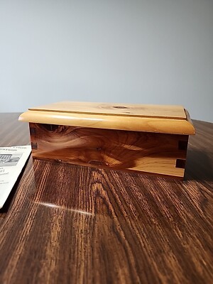 Maine State Prison Made Wood Cedar Trinket Jewelry Box 10x 5  Decorative Art Box